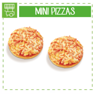 Carro de Mini Pizza italianas 100 unidades