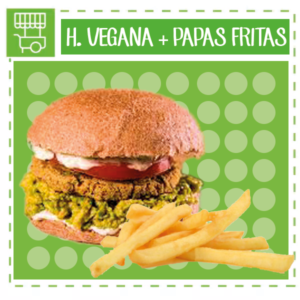 Carrito 30 hamburguesas veganas + papas fritas