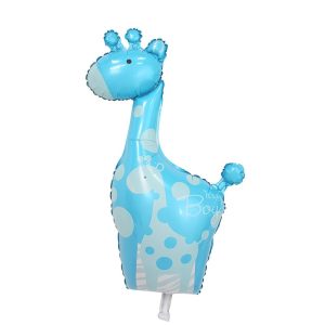 globo metálico jirafa celeste 23x42 cms