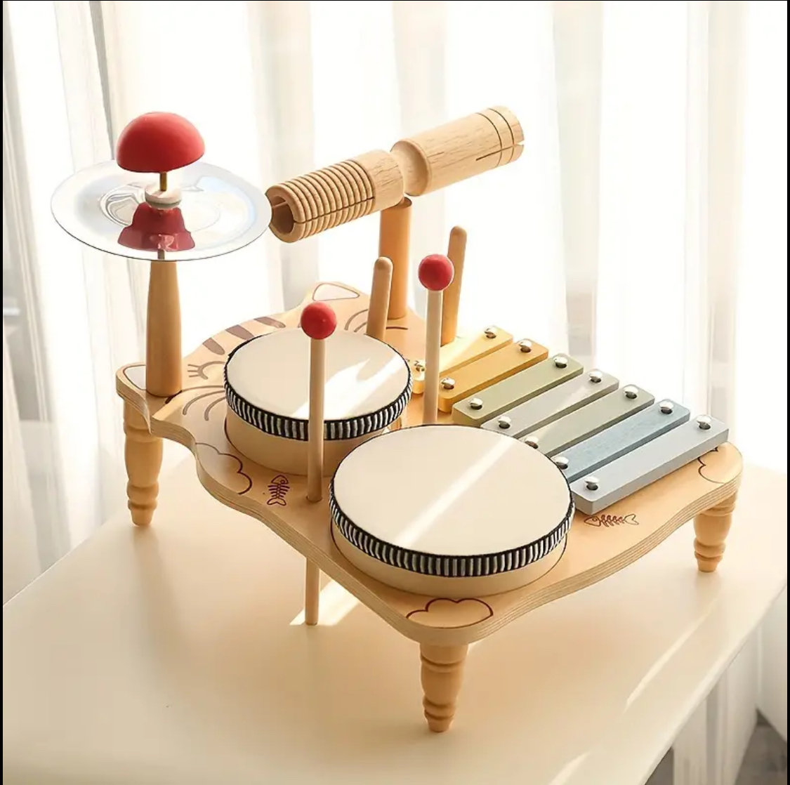 Batería de madera, percusiones de madera!