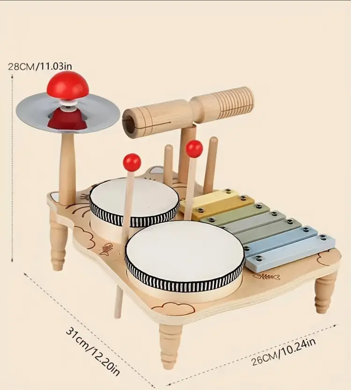Batería de madera, percusiones de madera! - Imagen 2