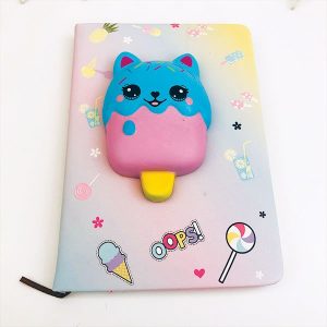 Agenda cuadernillo oops! helado gatito celeste