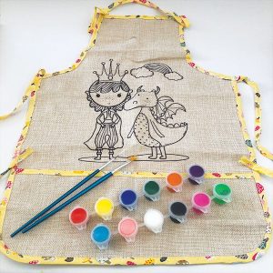 Delantal para pintar princesa & dragón