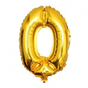globo metálico numero cero 45 cms