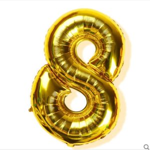 globo metálico numero ocho 45 cms