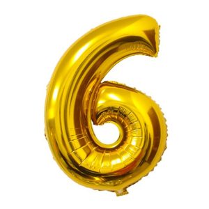 globo metálico numero seis 45 cms