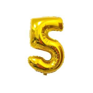 globo metálico numero cinco 45 cms