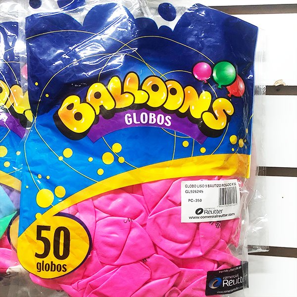 globos bautizo rosado estampados n9 x 50u
