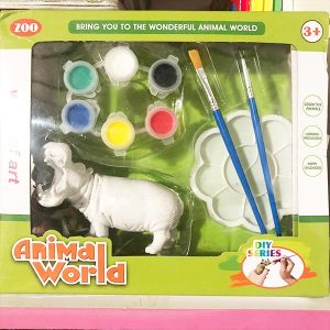 kit para pintar animal world hipopótamo