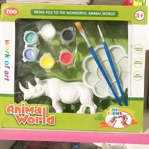 kit para pintar animal world rinoceronte