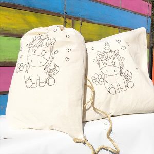 kit para pintar Cojín y morral Unicornio