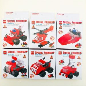 colección 6 vehículos rescate bomberos tipo lego