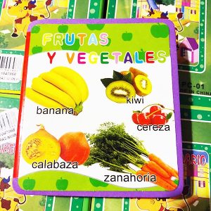 mini libro goma eva frutas y vegetales
