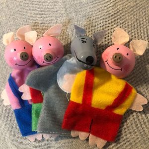 títeres para dedos 4 personajes cerditos