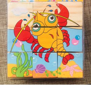 puzzle 3D madera animalitos marinos 6 en 1