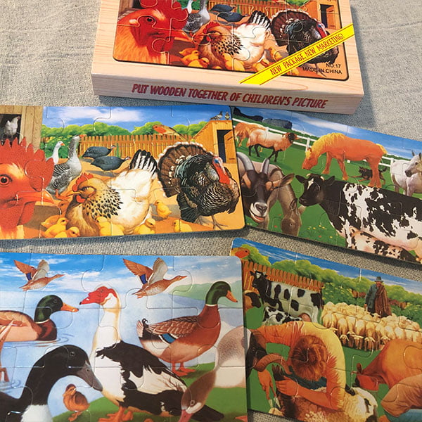 Rompecabezas animales de la granja