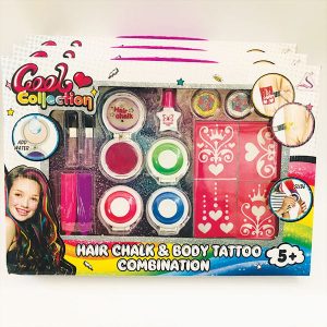 pinta cabello y tatuajes glitter